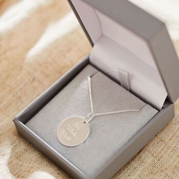 Personalised Silver Round Adults Necklace, 4 of 5