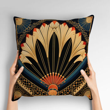 Deco Elegance In Red Art Deco Cushions Design One, 2 of 8