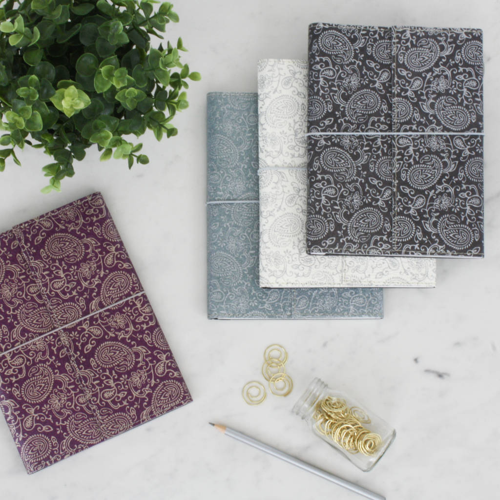 Recycled Paisley A5 Lined Notebook By Heart & Parcel