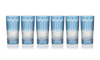 Set Of Six Birds Of Paradise Crystal High Ball Glasses, 4 of 5
