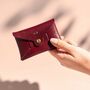 Personalised Burgundy Leather Card + Coin Purse, thumbnail 1 of 5