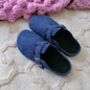 Wool Orthopaedic Navy Women's Clogs Slippers, thumbnail 7 of 8
