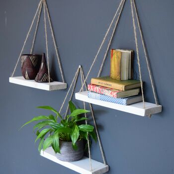 White Hand Painted Floating Shelves, 3 of 5