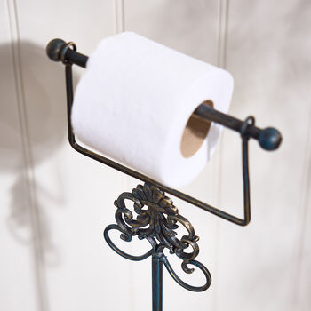 Lorient Standing Iron Toilet Roll Holder, 3 of 6