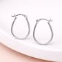 Sterling Silver Teardrop Hoop Earrings – 15mm, thumbnail 2 of 6