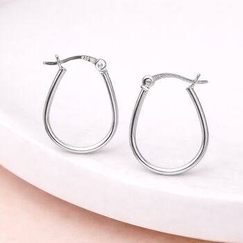 Sterling Silver Teardrop Hoop Earrings – 15mm, 2 of 6