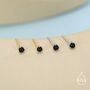 Natural Black Onyx Stud Earrings In Sterling Silver, thumbnail 3 of 12
