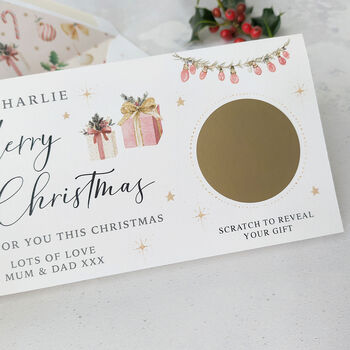 Personalised Christmas Present Scratch And Reveal Card, 8 of 11