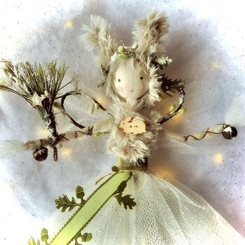 Christmas Woodland Bunny Fairy Tree Topper, 4 of 11