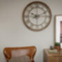 Round Weathered Wood And Metal Wall Clock, thumbnail 2 of 11