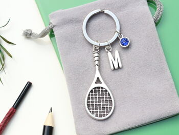 Personalised Large Tennis Keyring Squash Player Gift, 8 of 10