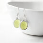 Lime Green Faceted Glass Earrings, thumbnail 1 of 6