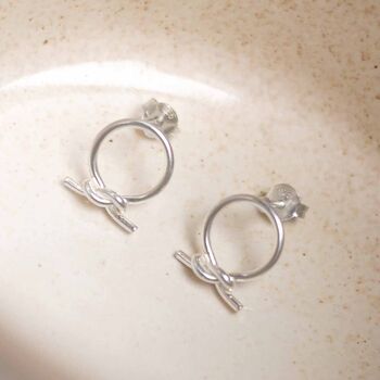 Sterling Silver Circle Knot Studs, 5 of 7