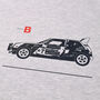 Retro Rally Car Grey Long Sleeve Top, thumbnail 2 of 7