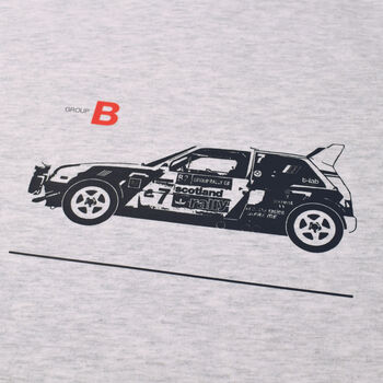 Retro Rally Car Grey Long Sleeve Top, 2 of 7