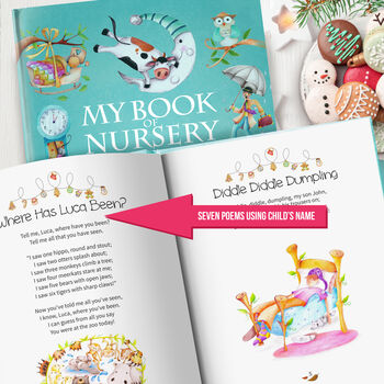 My First Christmas Nursery Rhymes And Personalised Poems Book, 8 of 10