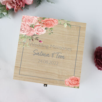 Personalised Floral Wedding Keepsake Box, 7 of 7