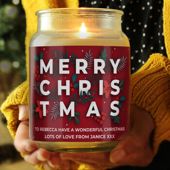 Personalised Christmas Large Scented Jar Candle, 3 of 3