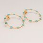 Turquoise Gold Hoop Earrings, thumbnail 5 of 7