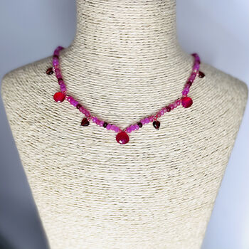 'La Vie En Rose' Opal Chalcedony And Garnet Necklace, 6 of 8