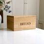 Personalised Wooden Bread Bin With Bread Board, thumbnail 3 of 4