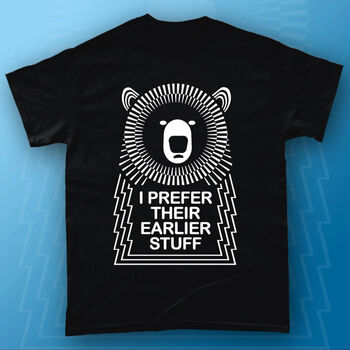 Funny Muso Bear Music Adult Men's T Shirt, 5 of 7