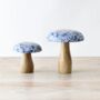 Blue Floral Hare Design Mushroom, thumbnail 3 of 3