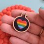 Rainbow Heart Charm Embroidery Kit, thumbnail 3 of 4