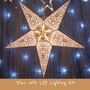 White Scandi Paper Star Lantern With LED Lighting Kit, thumbnail 1 of 6