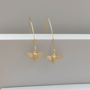 Gold Plated Bee Earrings, 6 of 6