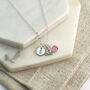 Silver Plated Libra, Initial And Birthstone Necklace, thumbnail 2 of 6