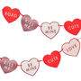 Pink And Red Foiled Heart Shaped Valentines Bunting, thumbnail 2 of 3