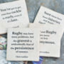 Set Of Four Ceramic Famous Rugby Quotes Coasters, thumbnail 2 of 7