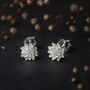 Sterling Silver November Birth Flower Chrysanthemum Stud Earrings, thumbnail 3 of 7