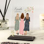 Personalised Three Friends Floral Illustration Plaque, thumbnail 1 of 7