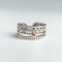Sterling Silver Chunky Triple Band Ring, thumbnail 1 of 4