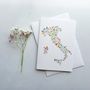Floral Map Of Italy Greeting Card, thumbnail 1 of 3