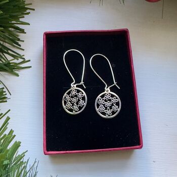 Sterling Silver Disc Drop Earrings, 4 of 6
