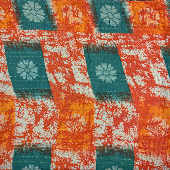 Handmade Kantha Cotton Throw Blanket Handmade In Dhaka, 6 of 12