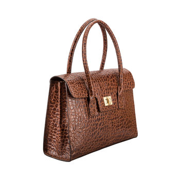 Ladies Luxury Leather Business Bag 'Fabia Croco', 6 of 9