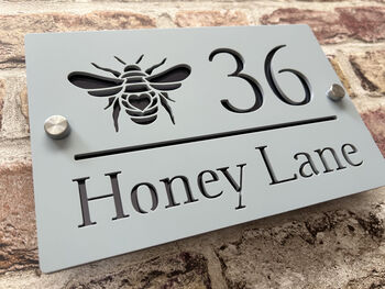 Personalised Bee Heart Design House Acrylic Number Sign, 2 of 6