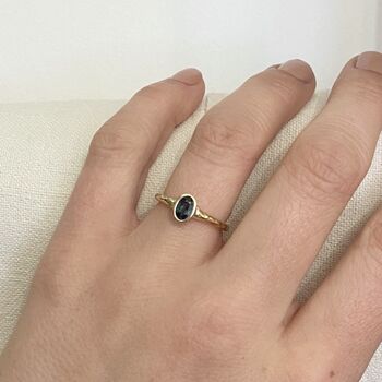 'Maya' Oval Sapphire Solitaire Engagement Ring, 2 of 11