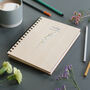 Personalised Birth Flower Wooden Notebook, thumbnail 3 of 4