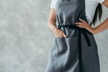 Linen Apron With Pockets Gift For Baker, Chef, Florist, 9 of 12
