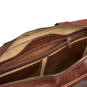 Personalised Leather Briefcase Bag For Men 'Calvino', 10 of 12
