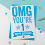 Omg You're One Birthday Card, thumbnail 2 of 3