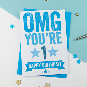 Omg You're One Birthday Card, 2 of 3