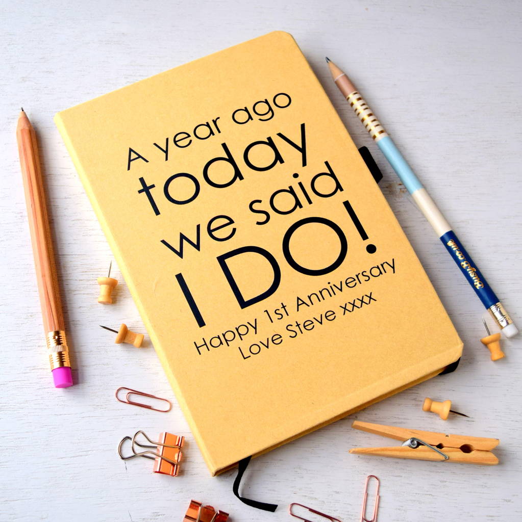 Personalised First Anniversary Paper Notebook By The ...