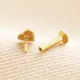 Sterling Silver Small Heart Piercing Earring, thumbnail 2 of 3