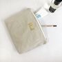 Personalised Makeup Pouch, Natural Linen Pouch Bag, thumbnail 3 of 4